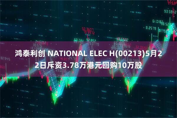 鸿泰利创 NATIONAL ELEC H(00213)5月22日斥资3.78万港元回购10万股