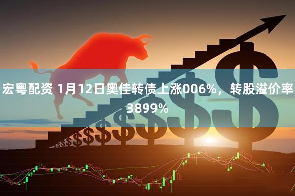 宏粤配资 1月12日奥佳转债上涨006%，转股溢价率3899%